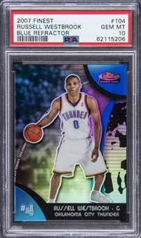 2008-09 Finest Blue Refractor #104 Russell Westbrook Rookie Card (#006/199) - PSA GEM MT 10